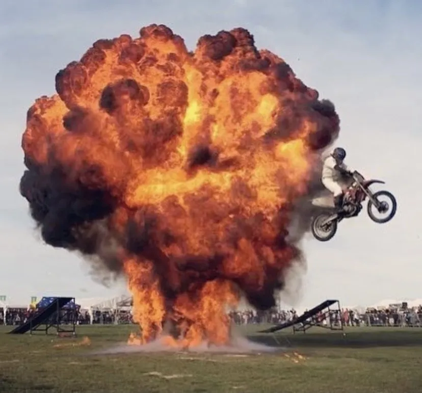 Stannage Stunt Team jumping through fire